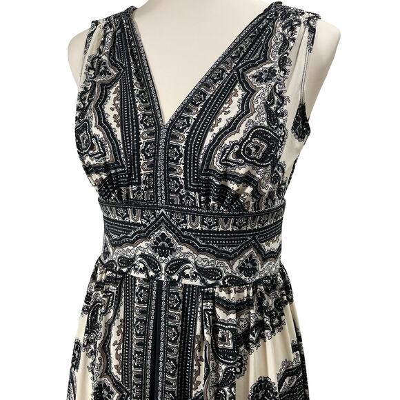 Dressbarn Y2K A-line Dress Stretch Sleeveless Paisley Print Knee-Length Size 4 - Picture 2 of 9